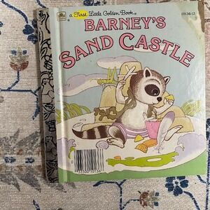 Vintage 1983 First Little Golden Book Barney's Sand Castle 10136-1 Raccoon Story